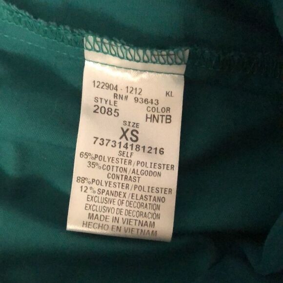 Cherokee XS Green Wide Leg Scrub Pants - Picture 8 of 9